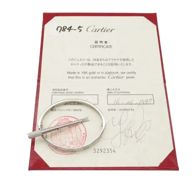 18K White Gold Classic Love Bracelet  - Cartier