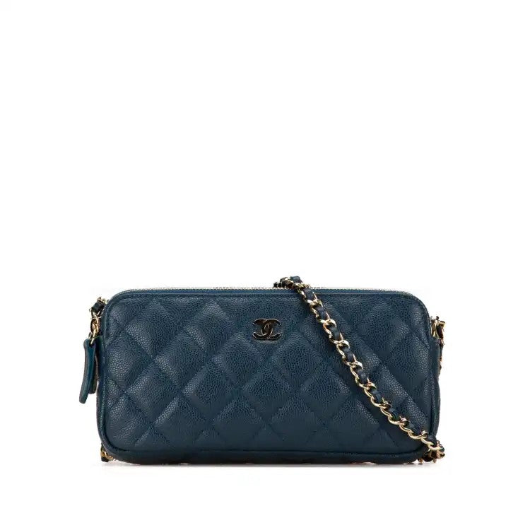Quilted Caviar Clutch with Chain - Chanel