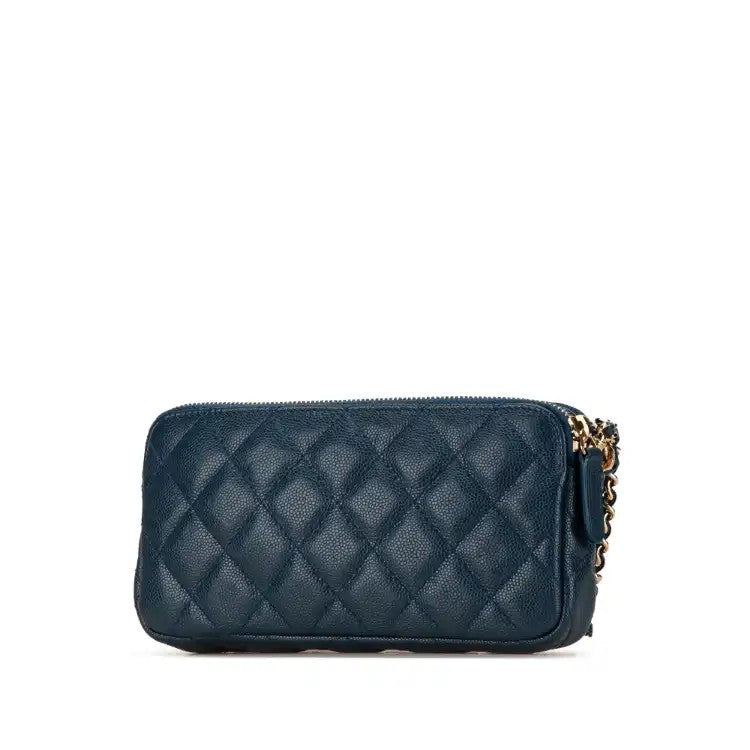 Quilted Caviar Clutch with Chain - Chanel