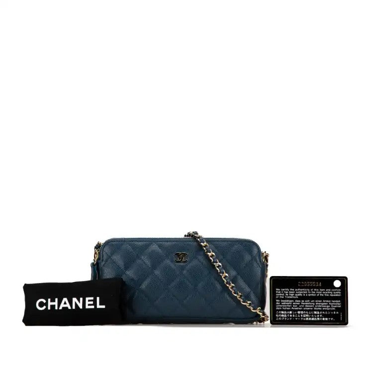 Quilted Caviar Clutch with Chain - Chanel