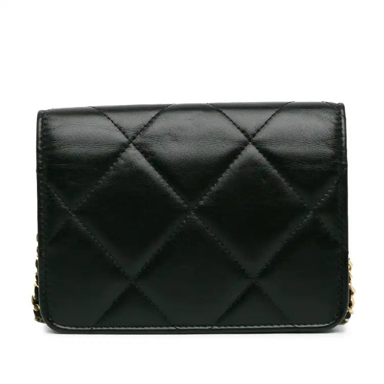 Quilted Calfskin Strass Clutch With Chain Flap - Chanel
