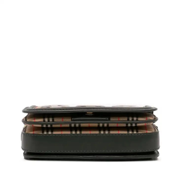 1983 Knight Check Canvas and Smooth Calfskin Grommet Chain Crossbody  - burberry