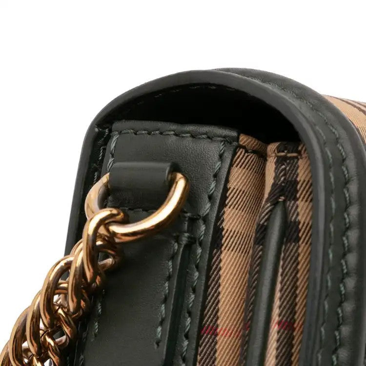 1983 Knight Check Canvas and Smooth Calfskin Grommet Chain Crossbody  - burberry