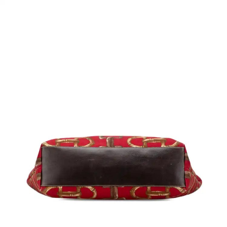Printed Canvas Horsebit Tote - Gucci