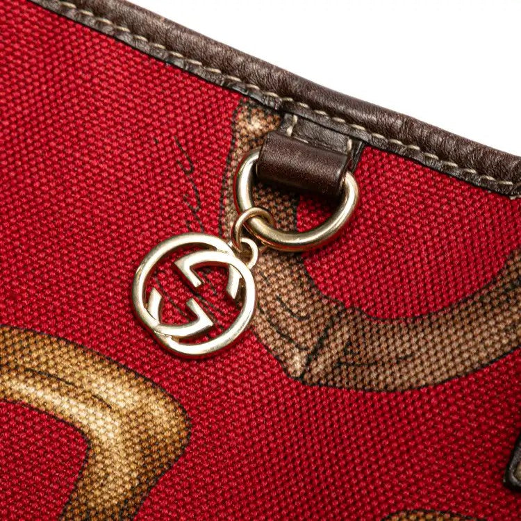 Printed Canvas Horsebit Tote - Gucci