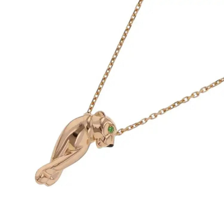 18K Rose Gold Onyx and Tsavorite Garnet Panthère de Cartier Pendant Necklace  - Cartier