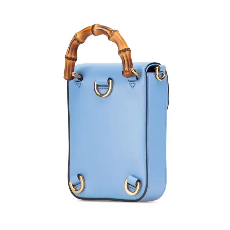 Mini Calfskin Bamboo Top Handle Bag - Gucci