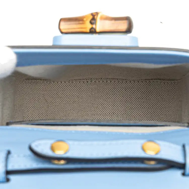 Mini Calfskin Bamboo Top Handle Bag - Gucci