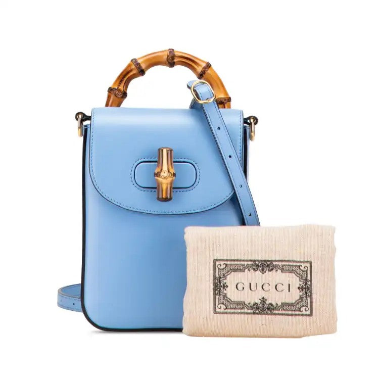 Mini Calfskin Bamboo Top Handle Bag - Gucci